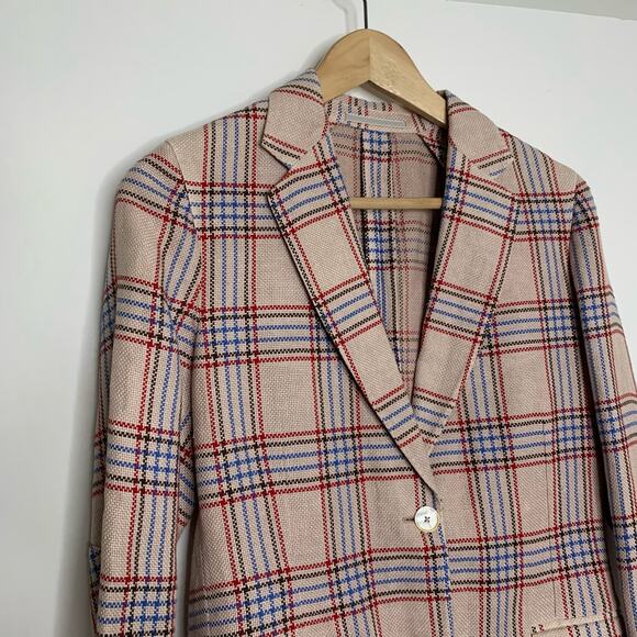 Boglioli Italy Jacket Unstructured Unlined Plaid Blazer Womens 42 IT US 6 - Picture 6 of 16